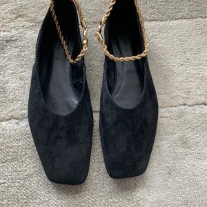 Zara Flat suede leather shoes